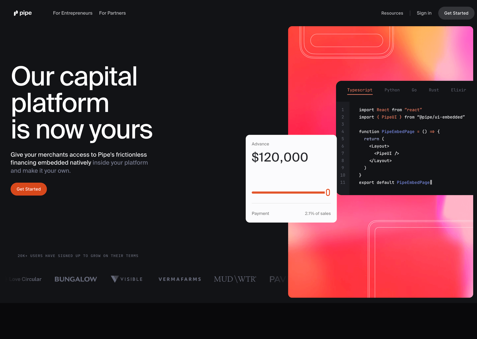 Page for Pipe Partners