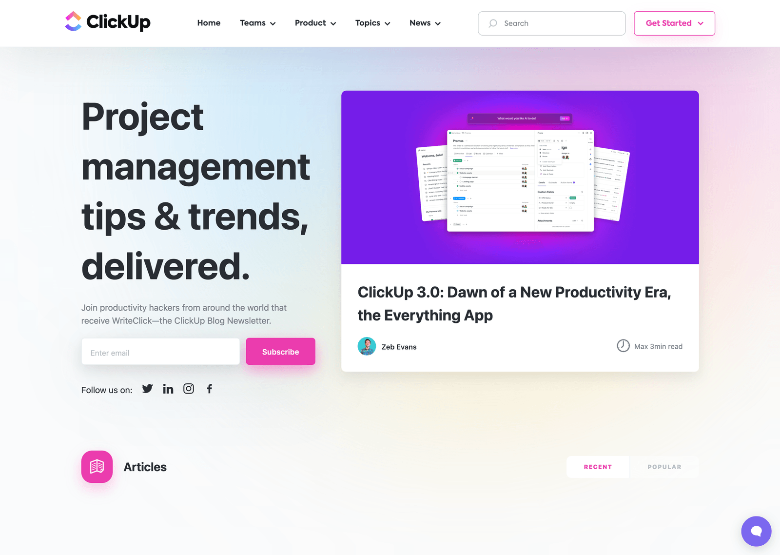 Open a blog page