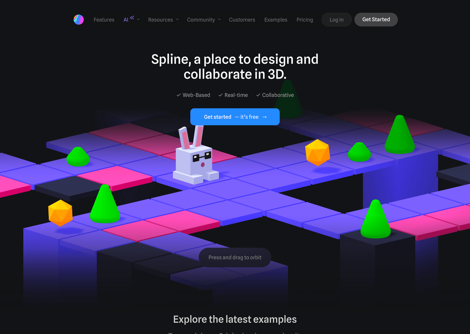 Hero Section with Splines