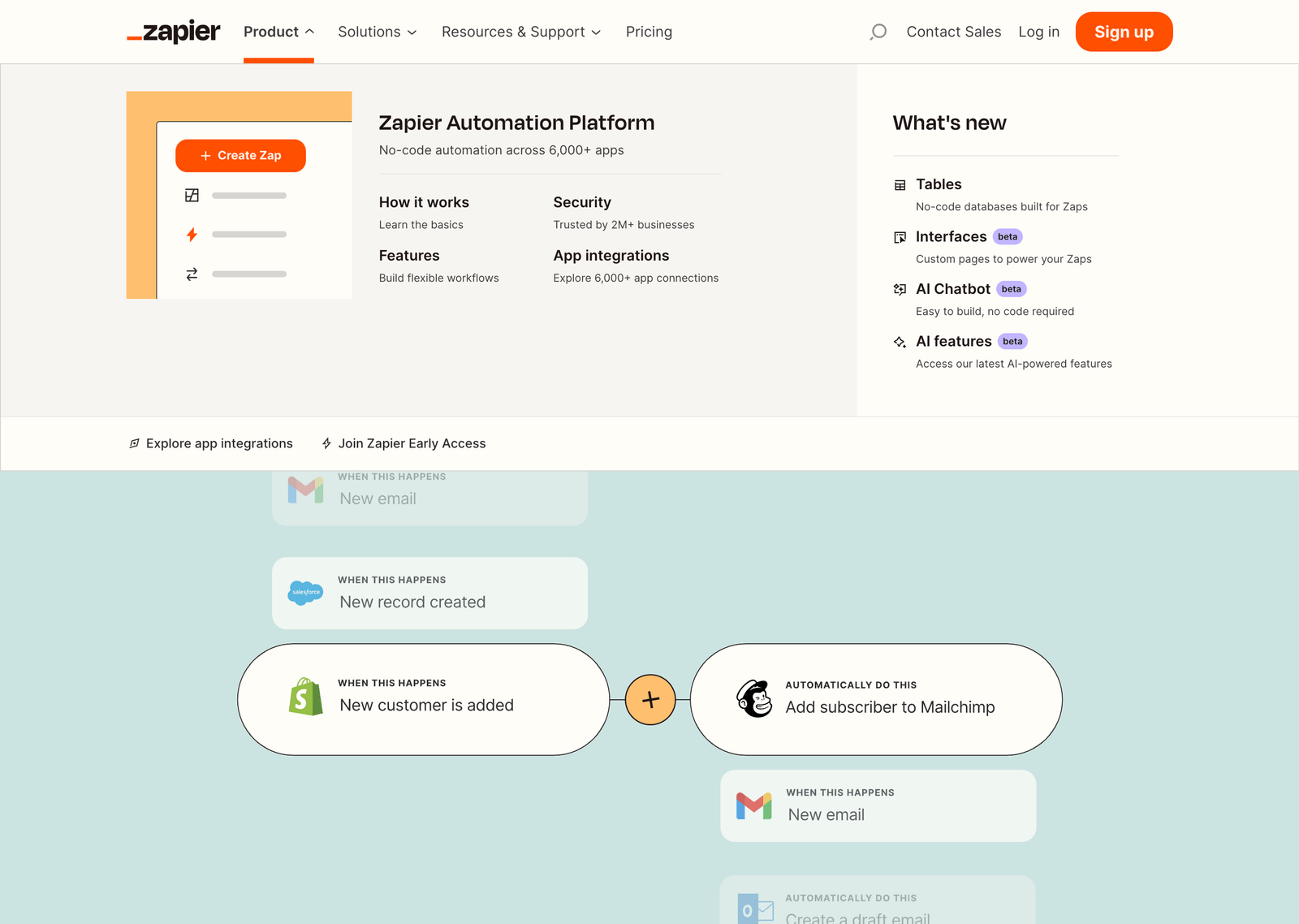Navbar for Zapier