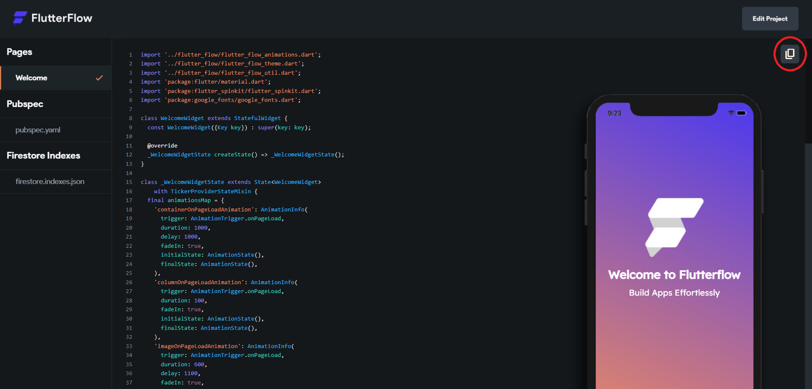 Code in Flutterflow