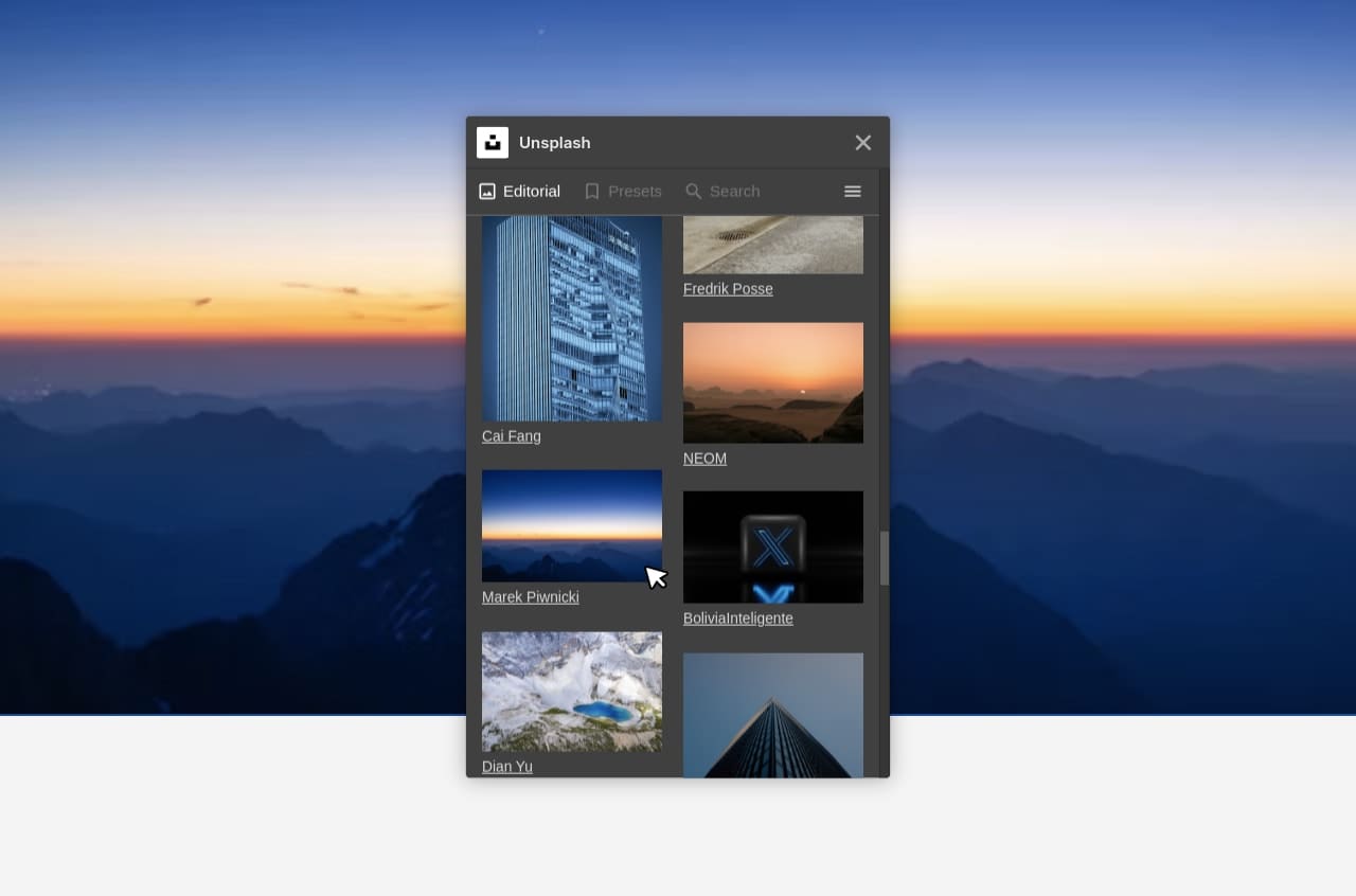 Unsplash Integration app