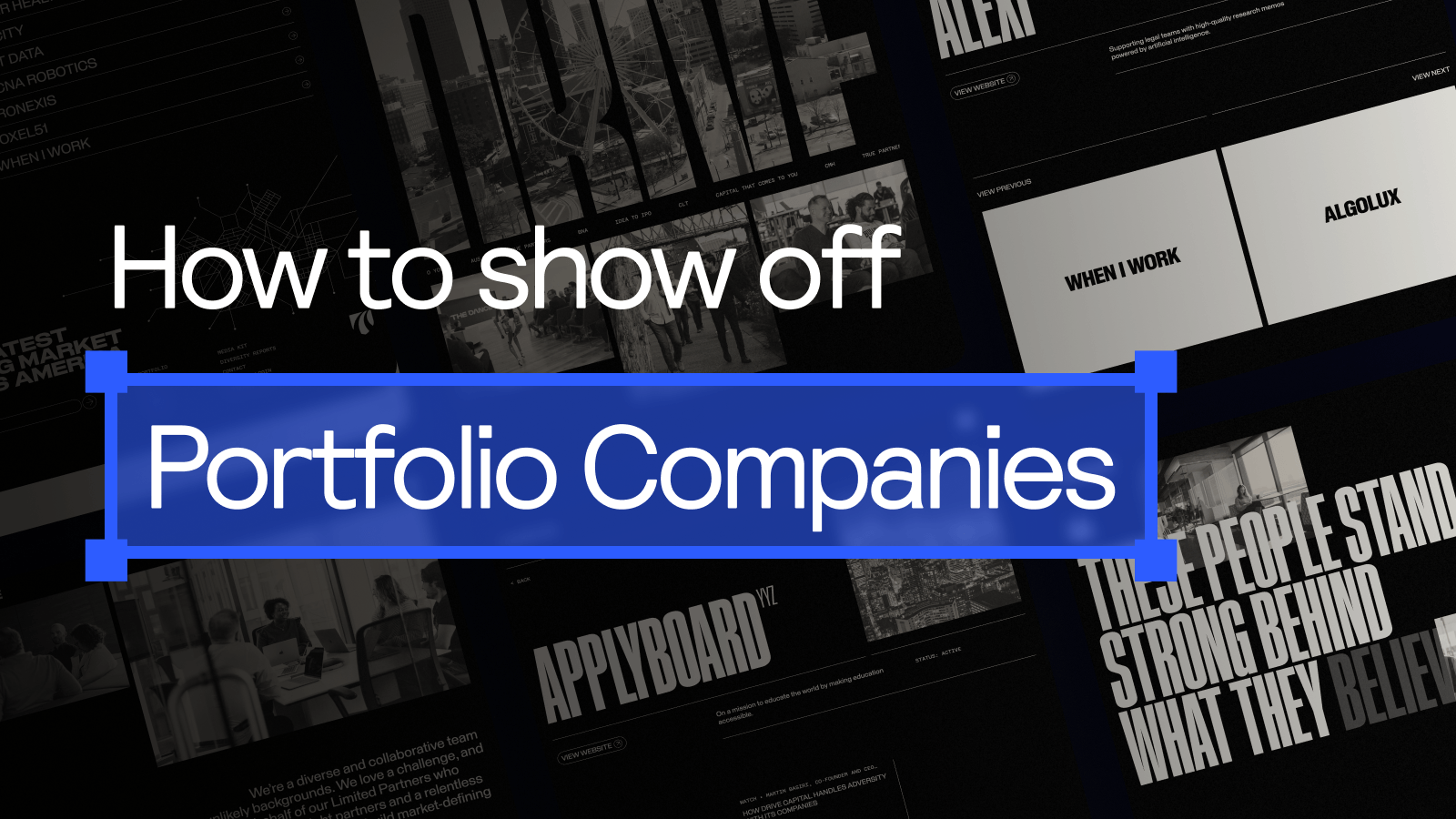How to show off Portofolio Companies