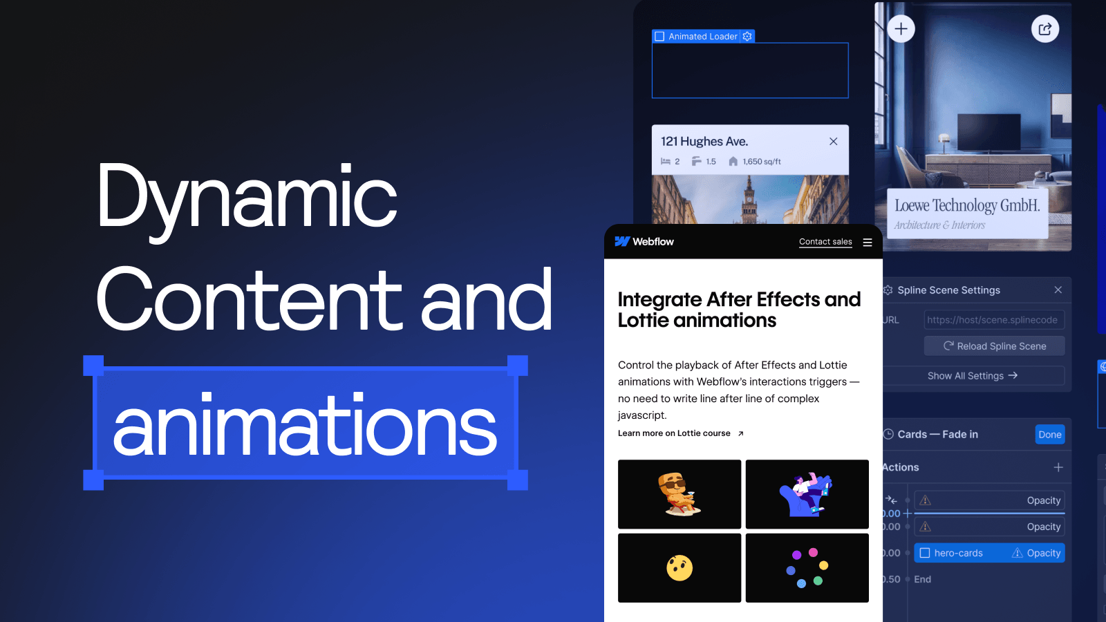 Content that changes and animations